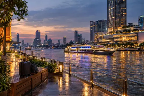 Bangkok’s Chao Phraya River offers new perspectives with modern riverfront developments and illuminated evening cruises
